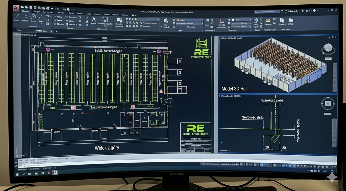 Projekt CAD magazynu
